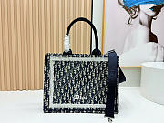  Dior Book Tote with Strap blue bag size 36x27x16cm - 4