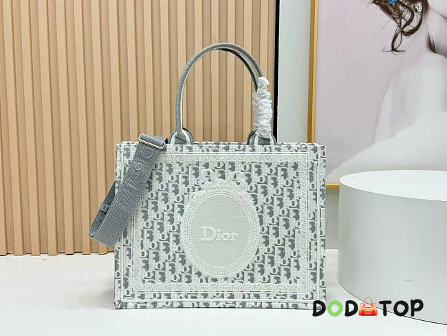 Dior Book Tote with Strap gray bag size 36x27x16cm - 1