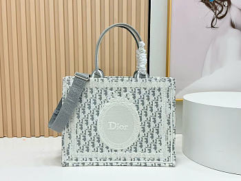 Dior Book Tote with Strap gray bag size 36x27x16cm