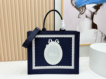 Dior Book Tote with Strap gray bag size 41x14x32cm