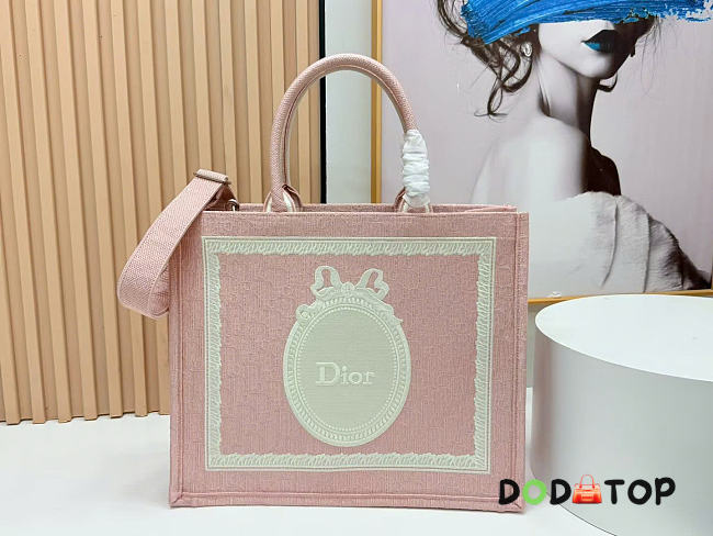 Dior Book Tote with Strap pink bag size 41x14x32cm - 1