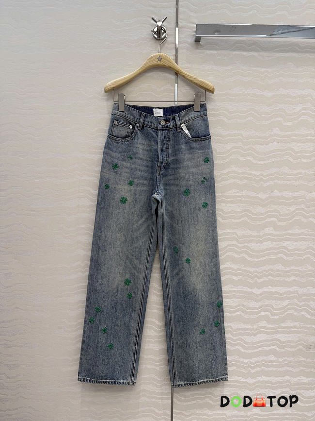 Dior Flared Embroidered Jeans - 1