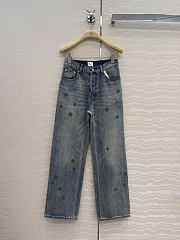 Dior Flared Embroidered Jeans - 1