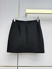 Gucci Wool crepe skirt with Double G button black - 3
