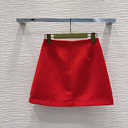 Gucci Wool crepe skirt with Double G button red - 5