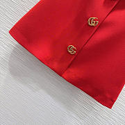 Gucci Wool crepe skirt with Double G button red - 3