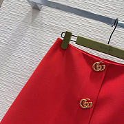 Gucci Wool crepe skirt with Double G button red - 2