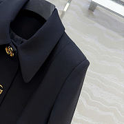 Gucci Wool crepe jacket with Double G button black - 6