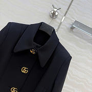 Gucci Wool crepe jacket with Double G button black - 5