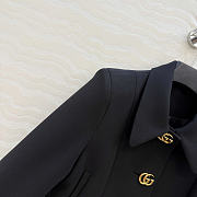 Gucci Wool crepe jacket with Double G button black - 3