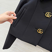 Gucci Wool crepe jacket with Double G button black - 2