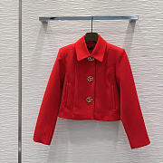Gucci Wool crepe jacket with Double G button red - 1