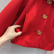 Gucci Wool crepe jacket with Double G button red - 3