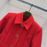 Gucci Wool crepe jacket with Double G button red - 6