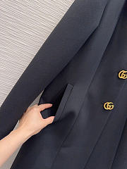 Gucci Braided wool coat with Double G button black - 5