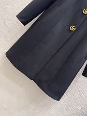 Gucci Braided wool coat with Double G button black - 2