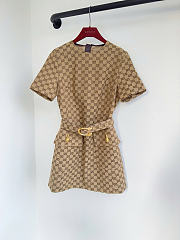 GG cotton canvas dress  - 4