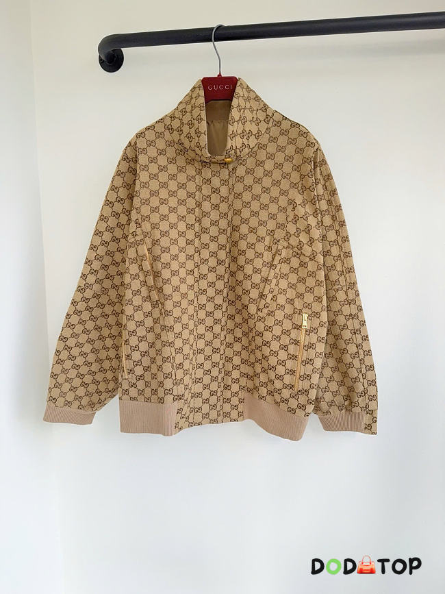 GG cotton canvas zip-up jacket - 1