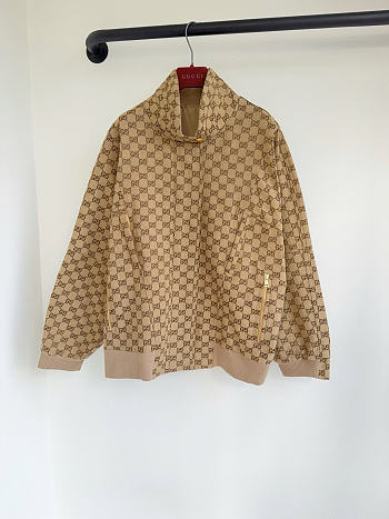 GG cotton canvas zip-up jacket
