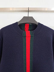 Gucci Fine wool knit sweater with web stripe - 3