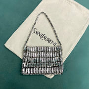 YSL EVENING silver bag in crystals size 11.5x8.5x2.5cm - 4