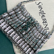 YSL EVENING silver bag in crystals size 11.5x8.5x2.5cm - 3