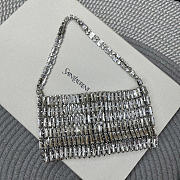 YSL EVENING silver bag in crystals size 18x7.5x2.5CM - 4