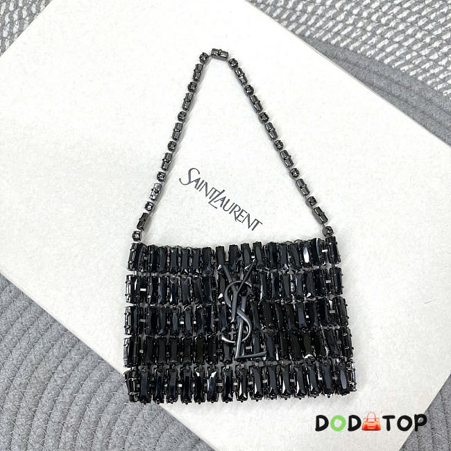 YSL EVENING black bag in crystals size 11.5x8.5x2.5cm - 1