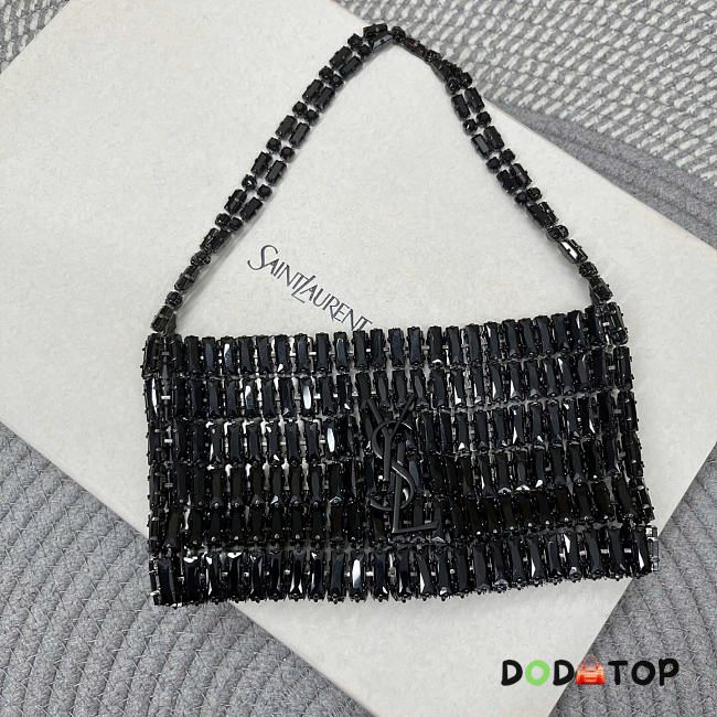 YSL EVENING black bag in crystals size 18x7.5x2.5CM - 1