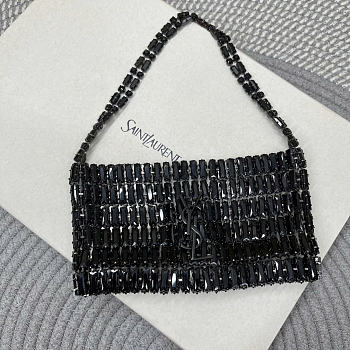 YSL EVENING black bag in crystals size 18x7.5x2.5CM