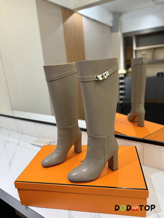 Hermes Boots with Silver Hardware gray - 1
