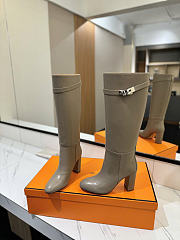 Hermes Boots with Silver Hardware gray - 2