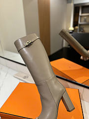 Hermes Boots with Silver Hardware gray - 5