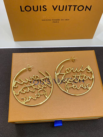 LV Script Hoops PM earring