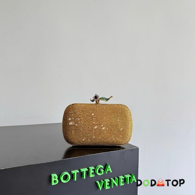 Bottega veneta knot clutch Crystal gold bag size 19x11.5x5cm - 1