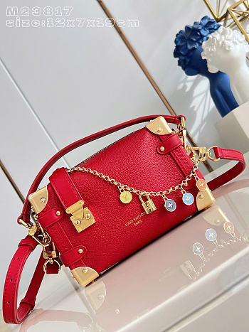 Louis Vuitton  M28333 New Side Trunk PM Bag red size 12.5 x 7.5 x 19 cm