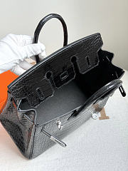 Hermes black crocodile Leather bag Size 25cm - 2