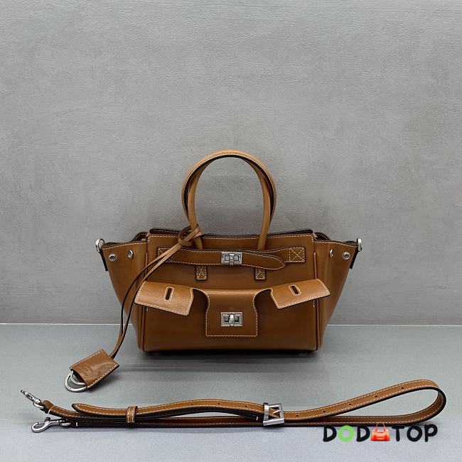Balenciaga Twist-Lock Top Handle Bag brown size 24x10x17cm - 1