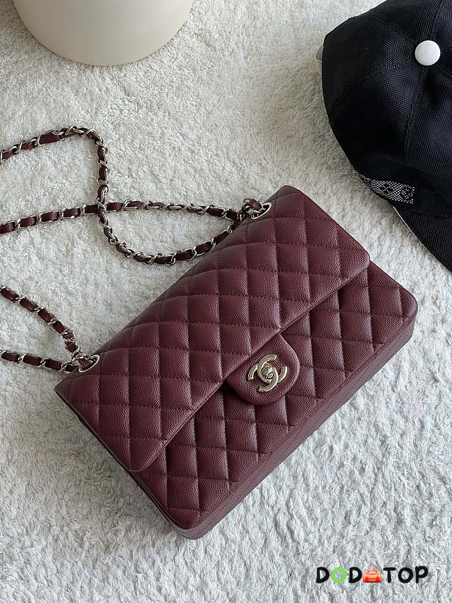 Chanel flap bag burgundy size 25cm - 1