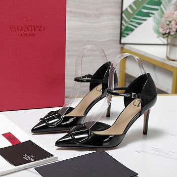 Valentino Garavani logo-detail heeled pumps 8.5cm black