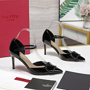 Valentino Garavani logo-detail heeled pumps 8.5cm black - 5