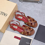 Valentino Garavani Studdy Leather Sandals brown - 1