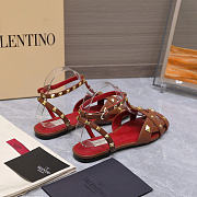 Valentino Garavani Studdy Leather Sandals brown - 5