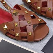 Valentino Garavani Studdy Leather Sandals brown - 2