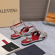 Valentino Garavani Studdy Leather Sandals silver - 5