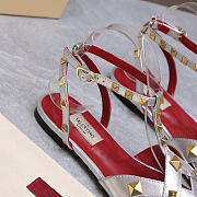 Valentino Garavani Studdy Leather Sandals silver - 3