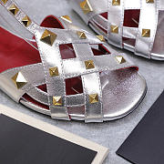 Valentino Garavani Studdy Leather Sandals silver - 2