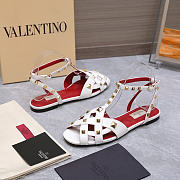 Valentino Garavani Studdy Leather Sandals white - 3