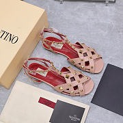 Valentino Garavani Studdy Leather Sandals beige - 1