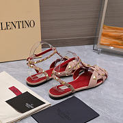 Valentino Garavani Studdy Leather Sandals beige - 4